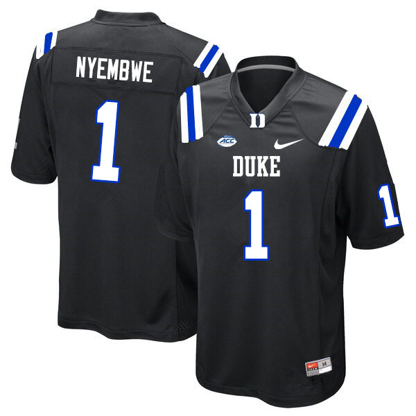 Men #1 Axel Nyembwe Duke Blue Devils College Football Jerseys Sale-Black - Click Image to Close